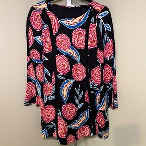 Roxy East Coast Dreamer Printed Long Sleeve Mini‎ Dress XS Floral